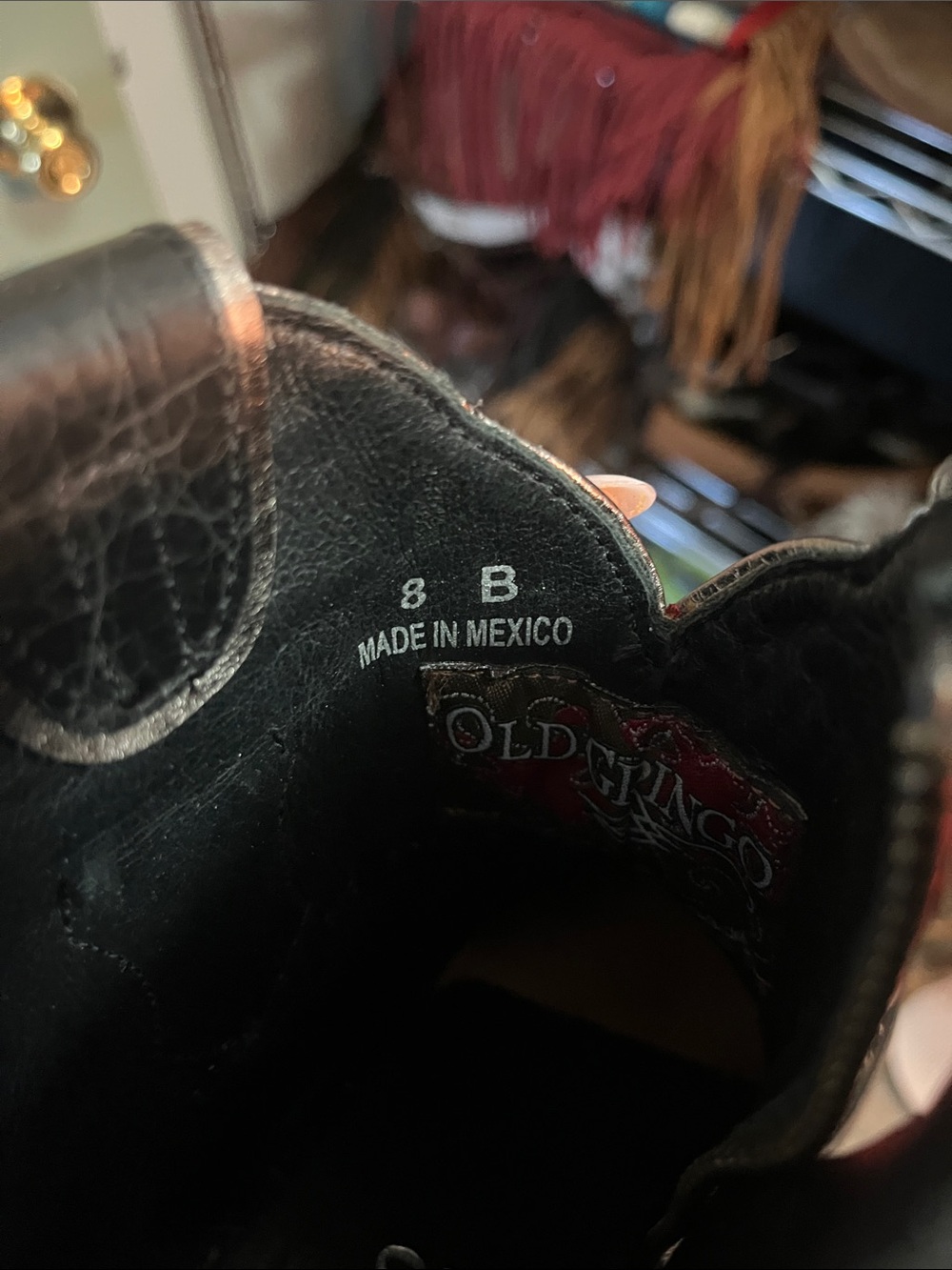 Old Gringo Studded Red and Black Western Ankle Boots - Picture 5 of 7
